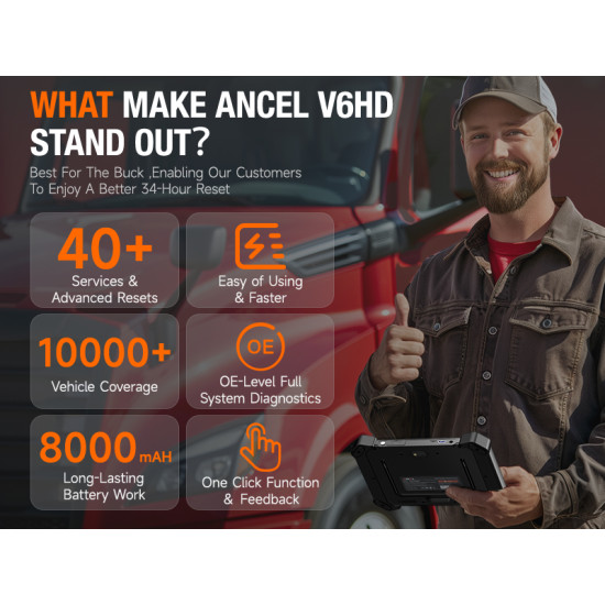 ANCEL - V6 HD - Диагностика за Тежкотоварни Автомобили