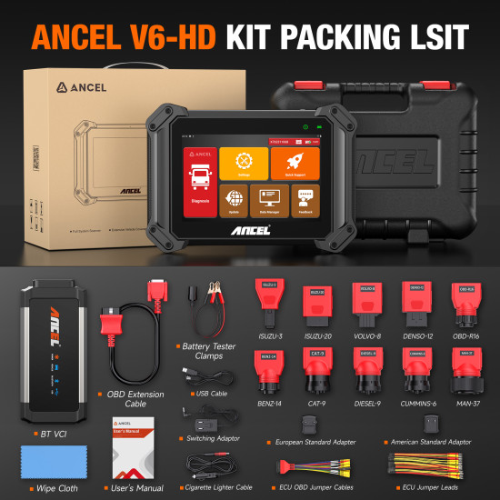 ANCEL - V6 HD - Диагностика за Тежкотоварни Автомобили